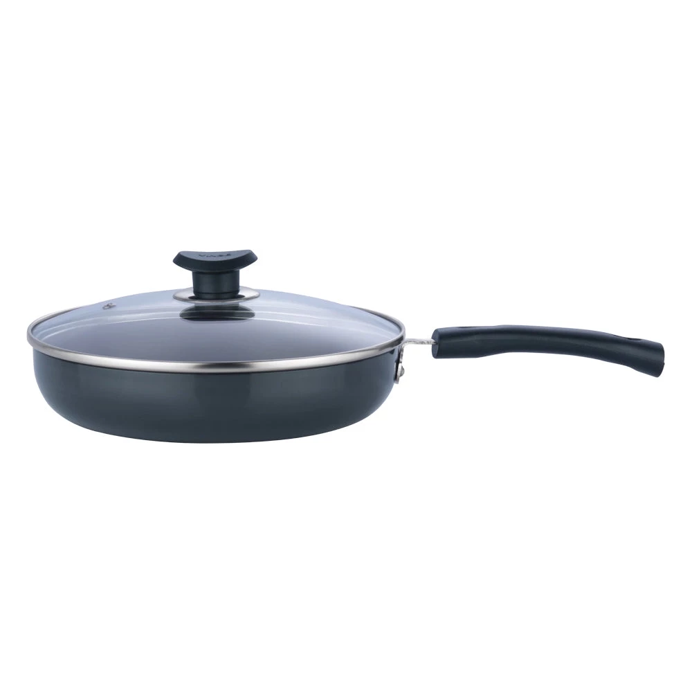 Vinod Cookware Vinod Hard Anodised Deep Frypan With Glass Lid - 24 Cm (Induction Friendly) 2 Vinod Cookware Vinod Hard Anodised Deep Frypan With Glass Lid - 24 Cm (Induction Friendly)