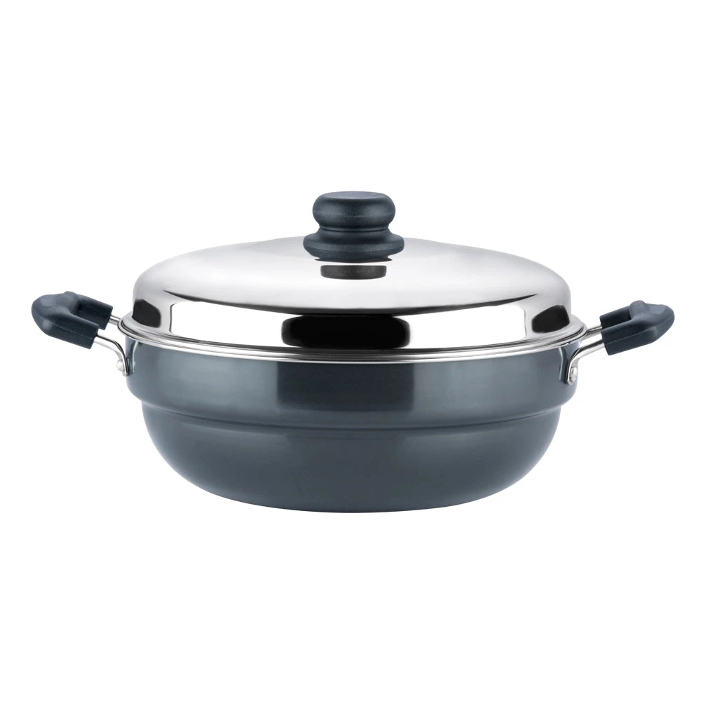 Vinod Cookware Cookware Vinod Hard Anodised Multi Kadai - 26 Cm (Induction Friendly) 2 Vinod Cookware Cookware Vinod Hard Anodised Multi Kadai - 26 Cm (Induction Friendly)