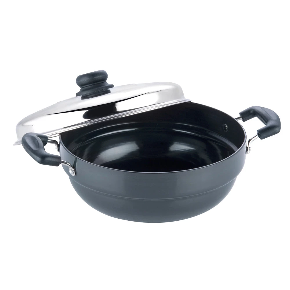 Vinod Cookware Cookware Vinod Hard Anodised Multi Kadai - 26 Cm (Induction Friendly) 3 Vinod Cookware Cookware Vinod Hard Anodised Multi Kadai - 26 Cm (Induction Friendly)