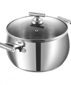 Vinod Cookware Cookware Vinod Stainless Steel Sicily Casserole With Glass Lid