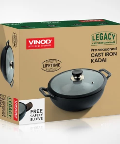 Vinod Cookware Vinod Legacy Pre - Seasoned Cast Iron Kadai
